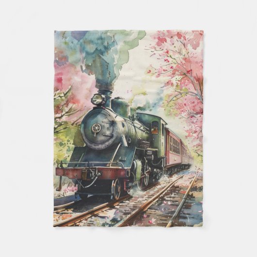 Een trein in de lente fleece deken (Voorkant)