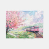 Een trein in de lente fleece deken (Voorkant (Horizontaal))