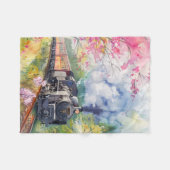 Een trein in de lente fleece deken (Voorkant (Horizontaal))