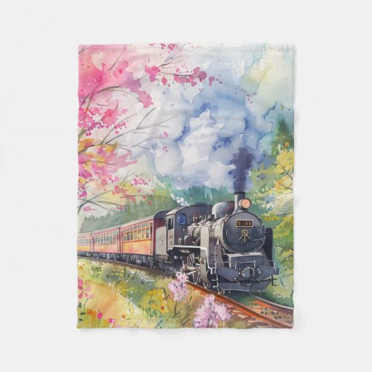 Een trein in de lente fleece deken (Voorkant)