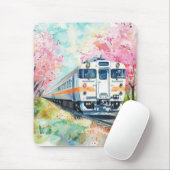 Een trein in de lente muismat (Met muis)