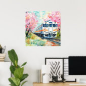Een trein in de lente poster (Thuiskantoor)