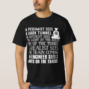 Een trein, ingenieur en 3 dioten - grappige Joke T-shirt
