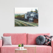 Een trein van LogsCoos Bay, OF Canvas Afdruk (Insitu (Woonkamer))