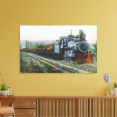 Een trein van LogsCoos Bay, OF Canvas Afdruk (Insitu (Woonkamer))