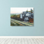 Een trein van LogsCoos Bay, OF Canvas Afdruk (Insitu (Houten vloer))
