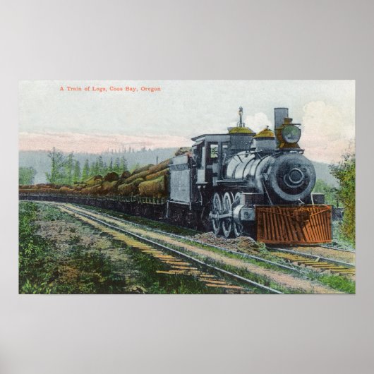 Een trein van LogsCoos Bay, OF Poster (Voorkant)