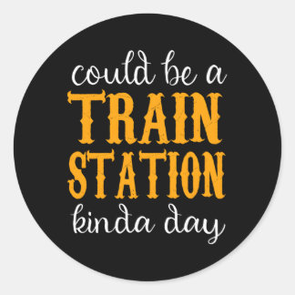 Een treinstation Kinda Day Ronde Sticker