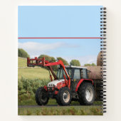 Een trekker en aanhangwagen met rode grays, jouw n notitieboek (Achterkant)