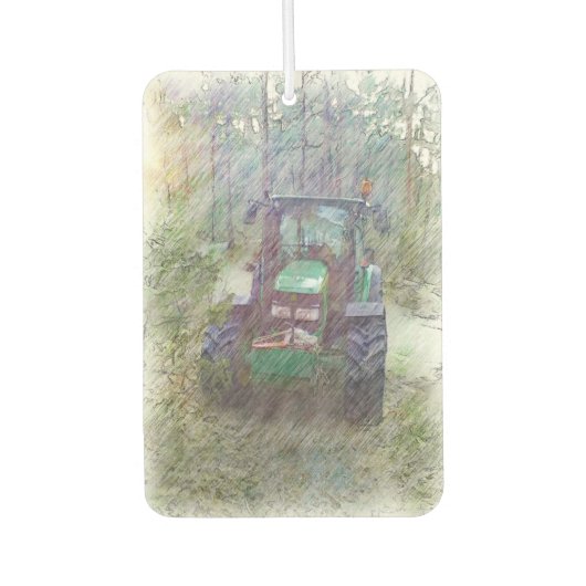 Een trekker in het bos luchtverfrisser (Voorkant)