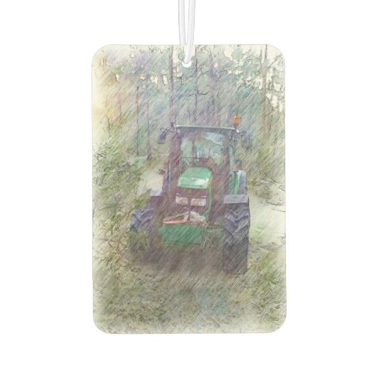 Een trekker in het bos luchtverfrisser (Achterkant)