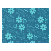 Een trendy cyaankleurig bloemendesign tafelkleed (Voorkant (Horizontaal))