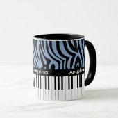 Een trendy- en heupmuziekontwerp met pianotoetsen mok (Voorkant rechts)