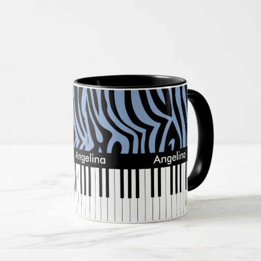 Een trendy- en heupmuziekontwerp met pianotoetsen mok (Voorkant rechts)