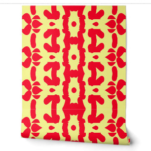 Een trendy geel & rood "Ratti_Creative_Arts" Behang