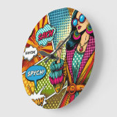 Een trendy illustratie in retro pop art stijl grote klok (Hoek)