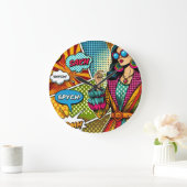 Een trendy illustratie in retro pop art stijl grote klok (Huis)