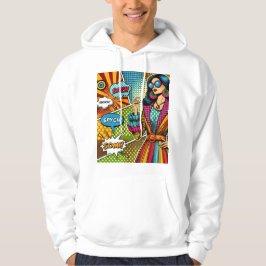 Een trendy illustratie in retro pop art stijl hoodie