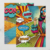 Een trendy illustratie in retro pop art stijl kaart (Voorkant / Achterkant)