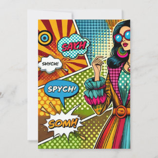 Een trendy illustratie in retro pop art stijl kaart
