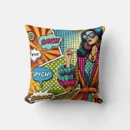 Een trendy illustratie in retro pop art stijl kussen
