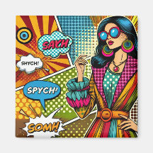 Een trendy illustratie in retro pop art stijl