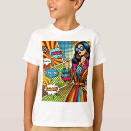 Een trendy illustratie in retro pop art stijl t-shirt