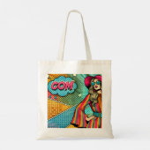 Een trendy illustratie in retro pop art stijl tote bag (Achterkant)