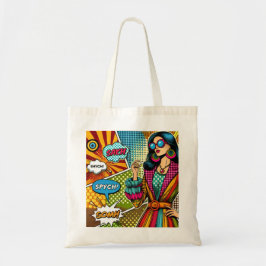 Een trendy illustratie in retro pop art stijl tote bag