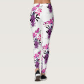 Een trendy kleurrijk bloemendesign leggings (Achterkant)