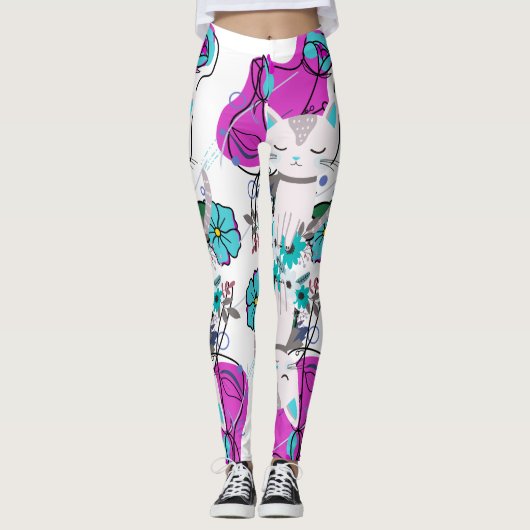 Een trendy kleurrijk ontwerp leggings (Voorkant)