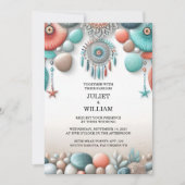 Een Tribal Aqua Zand Werk Gestapeld Zee Glas Bruil Kaart (Voorkant)