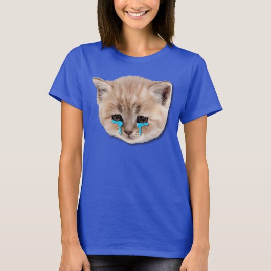 Een trieste kat die kattenblauw is t-shirt (Voorkant)