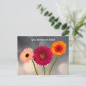 Een trio van Gerbera's ansichtkaart Briefkaart (Staand voorkant)