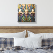 Een trio van irissen canvas afdruk (Insitu (Slaapkamer))