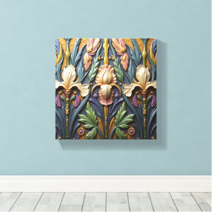 Een trio van irissen canvas afdruk