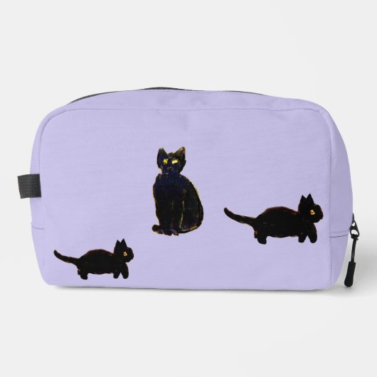 Een trio van Schattigee zwarte katten Toilettasje (Voorkant)