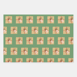 Een trio van Vakantie cadeau wrap Inpakpapier Vel