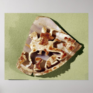 Een triomfante keizer die barbaren in de steek laa poster