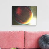 Een troebele Jupiter-achtige planeet die ronddraai Canvas Afdruk (Insitu (Woonkamer))