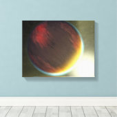 Een troebele Jupiter-achtige planeet die ronddraai Canvas Afdruk (Insitu (Houten vloer))