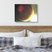 Een troebele Jupiter-achtige planeet die ronddraai Canvas Afdruk (Insitu (Slaapkamer))