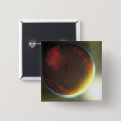 Een troebele Jupiter-achtige planeet die ronddraai Vierkante Button 5,1 Cm (Voorkant /achterkant)