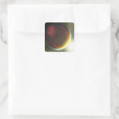 Een troebele Jupiter-achtige planeet die ronddraai Vierkante Sticker (Tas)