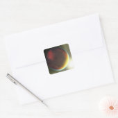Een troebele Jupiter-achtige planeet die ronddraai Vierkante Sticker (Envelop)