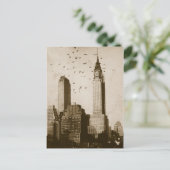 Een troep van vogels het vliegen briefkaart (Staand voorkant)