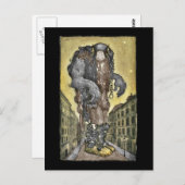 Een troll in de stad briefkaart (Voorkant / Achterkant)