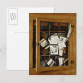 Een trompe l'oeil van een open glazuurkast briefkaart (Voorkant / Achterkant)