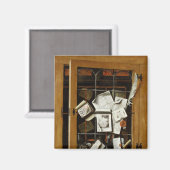 Een trompe l'oeil van een open glazuurkast magneet (Voorkant / Achterkant)