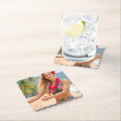 Een tropisch moment: Helena's Hula-dans Kartonnen Onderzetters (Insitu)